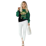 custom north dakota state bison baby yoda green black hoodie best selling