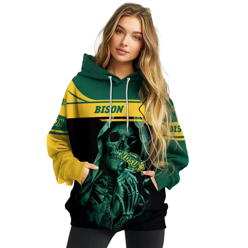 custom north dakota state bison grim reaper green black hoodie high quality custom north dakota state bison grim reaper green black hoodie high quality