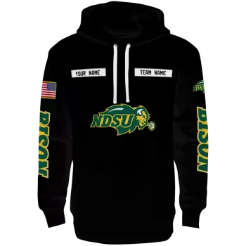 custom north dakota state bison punisher skull black hoodie best selling