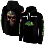 custom north dakota state bison punisher skull black hoodie best selling