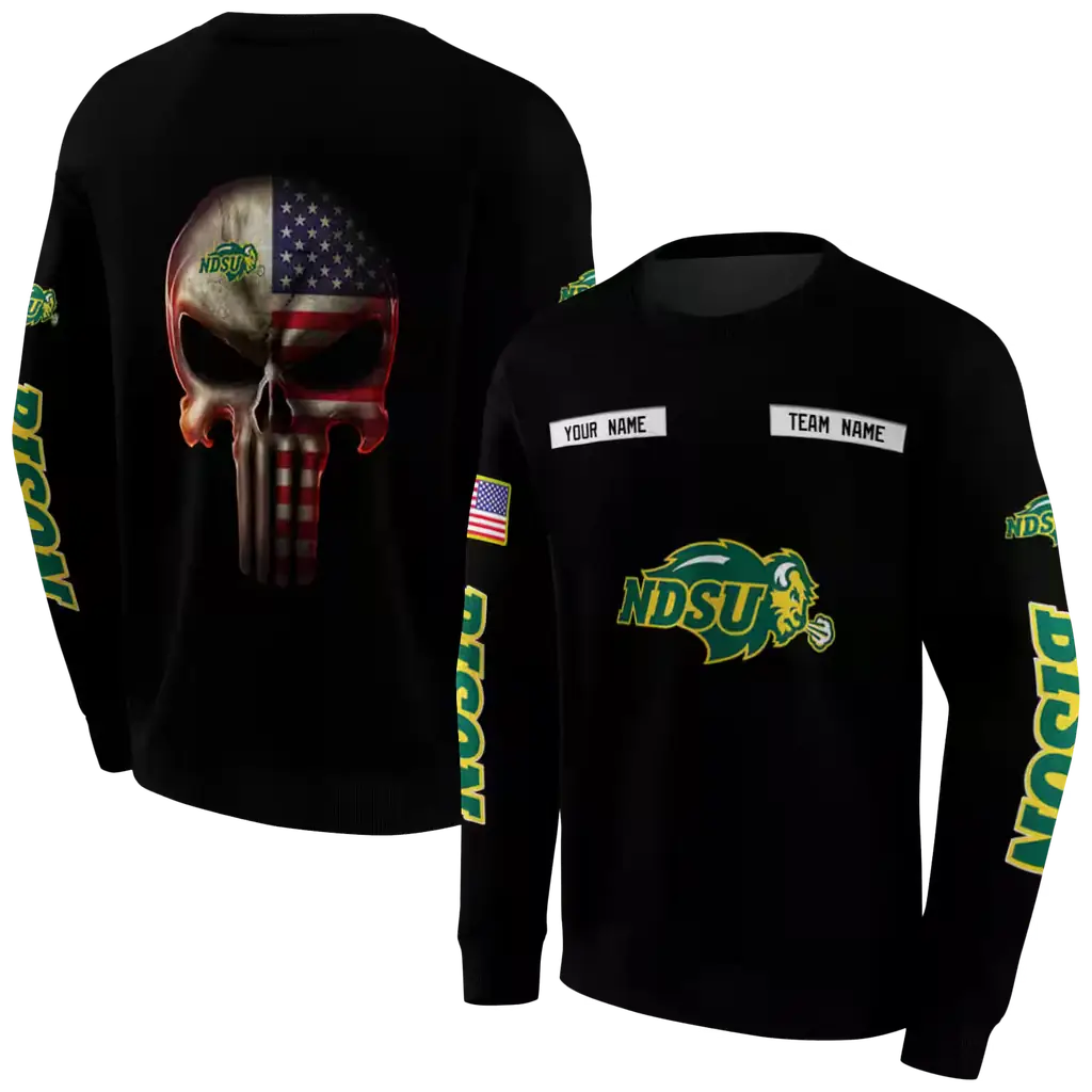 custom north dakota state bison punisher skull black hoodie premium grade custom north dakota state bison punisher skull black hoodie premium grade