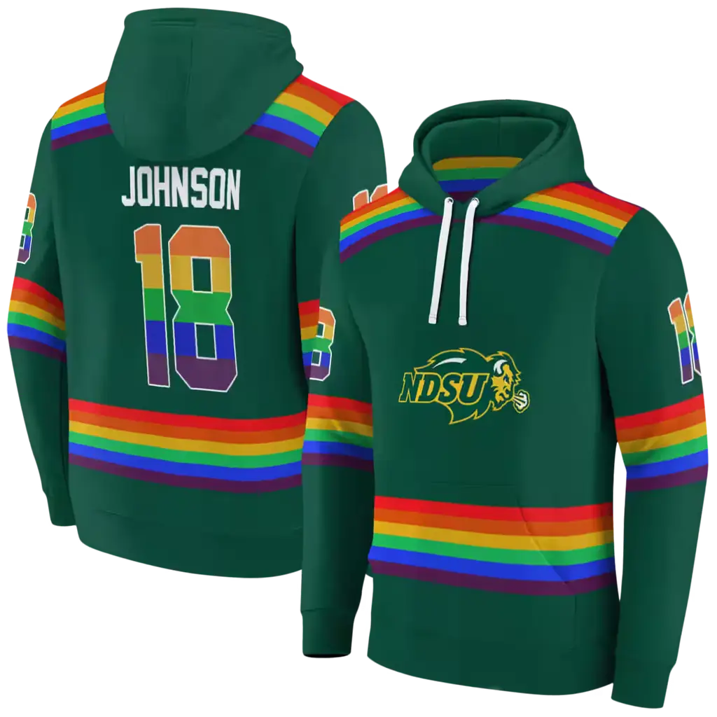 custom north dakota state bison rainbow stripes green hoodie fashion forward custom north dakota state bison rainbow stripes green hoodie fashion forward
