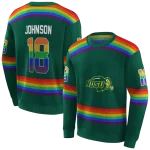 custom north dakota state bison rainbow stripes green hoodie best selling