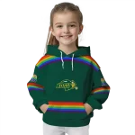 custom north dakota state bison rainbow stripes green hoodie best selling