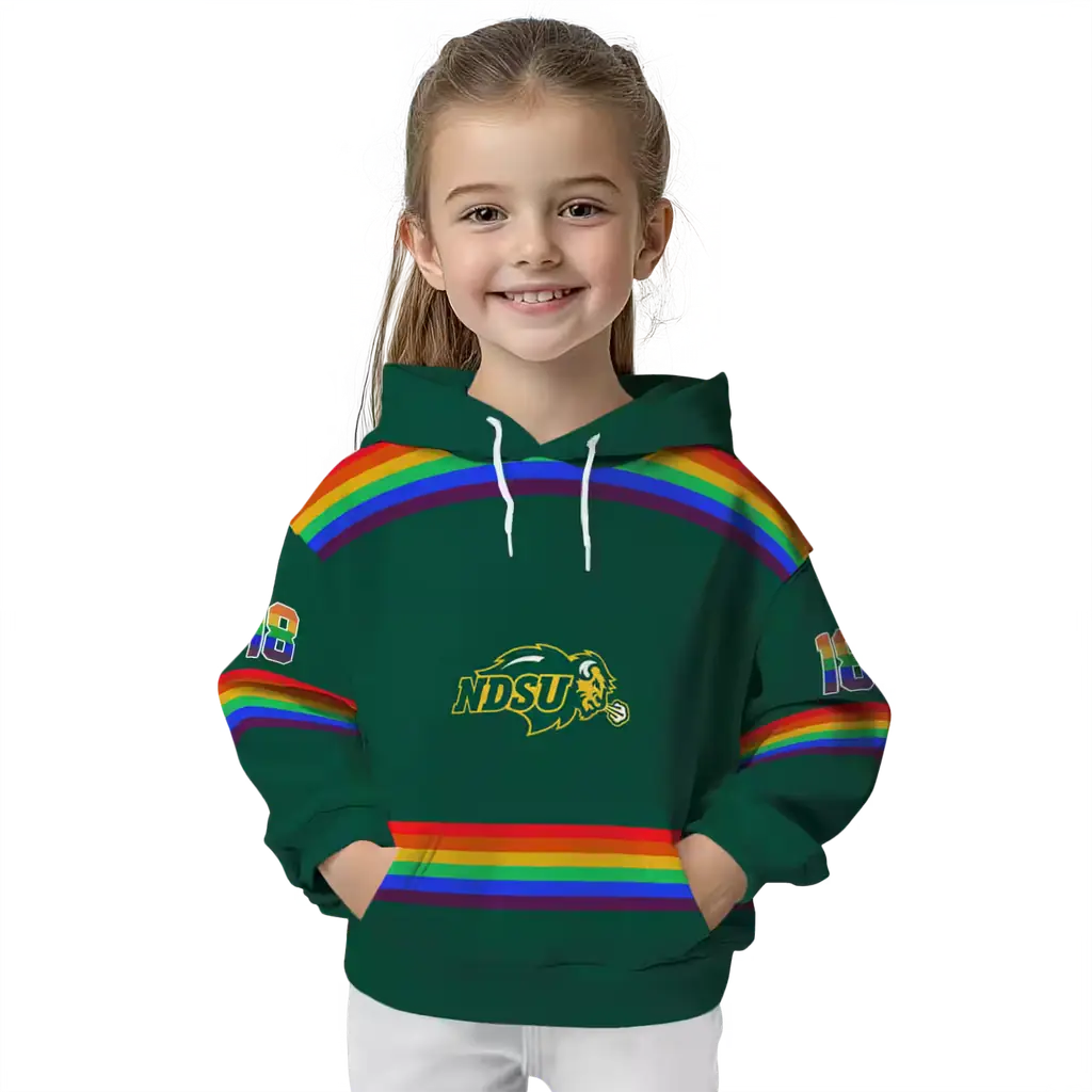 custom north dakota state bison rainbow stripes green hoodie top rated custom north dakota state bison rainbow stripes green hoodie top rated