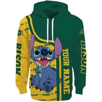 custom north dakota state bison stitch green hoodie best selling