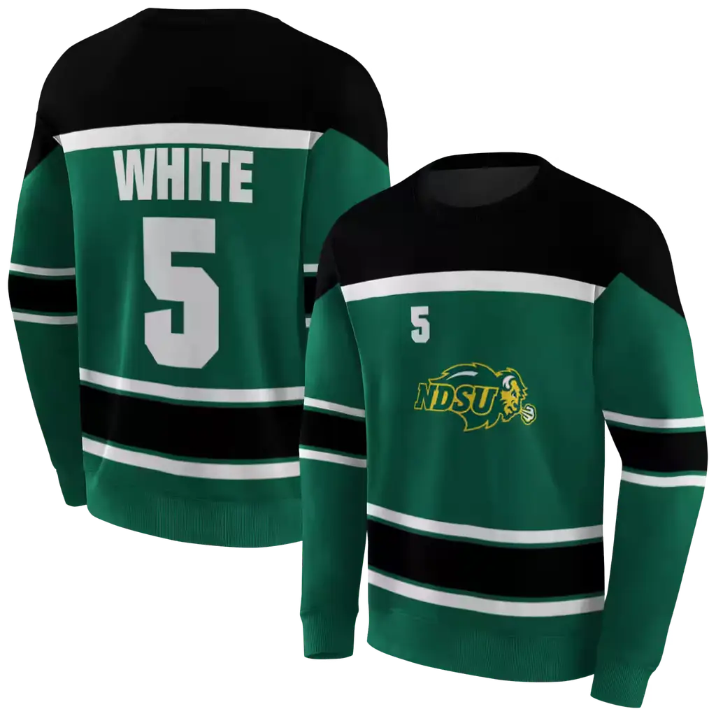 custom north dakota state bison striped pattern green hoodie premium grade custom north dakota state bison striped pattern green hoodie premium grade