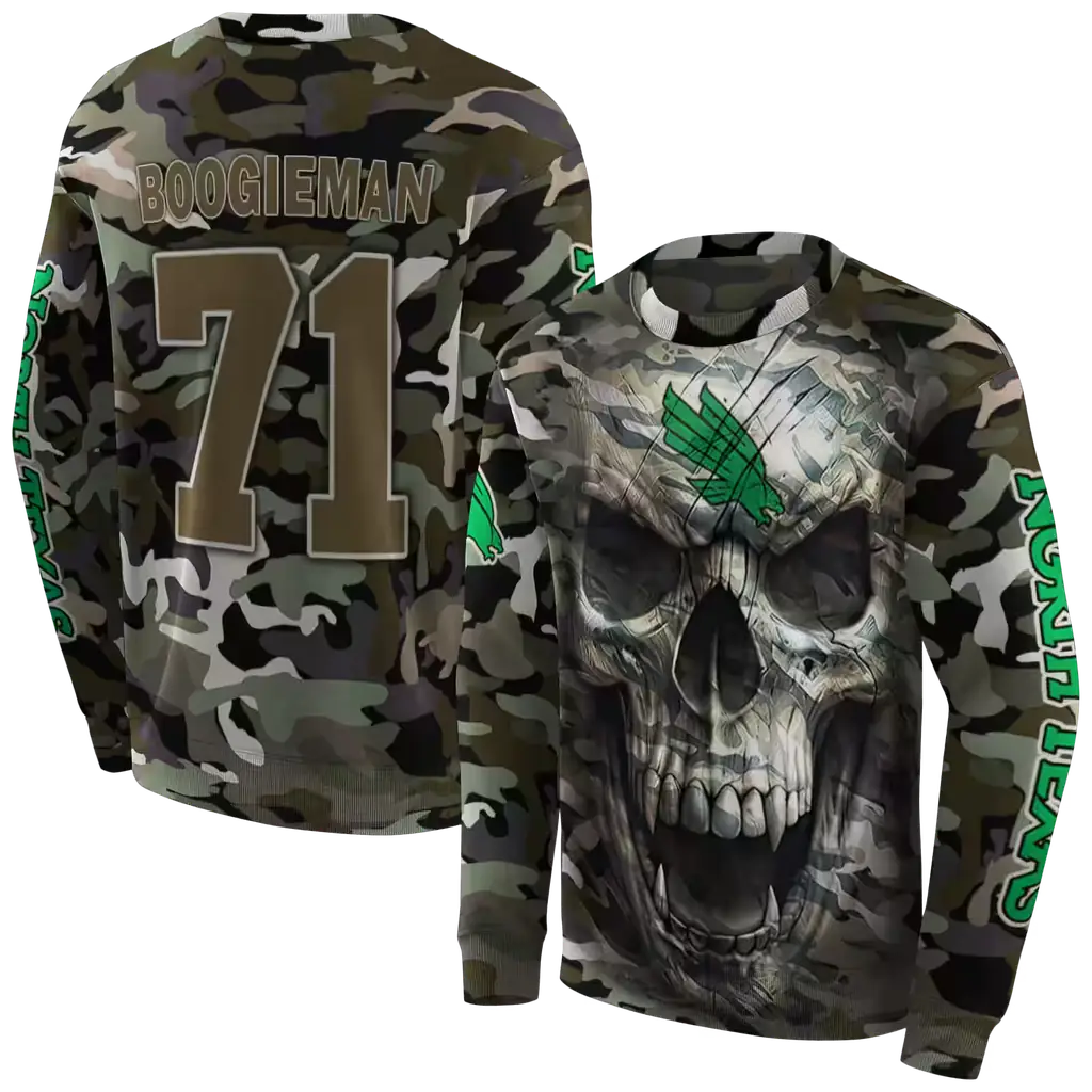 custom north texas mean green camo skull hoodie premium grade custom north texas mean green camo skull hoodie premium grade
