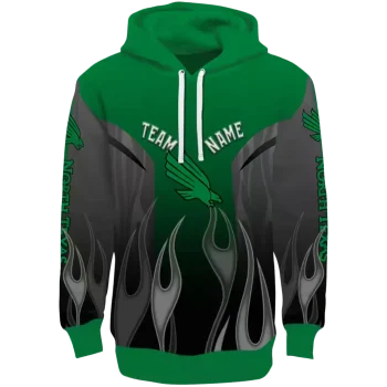 custom north texas mean green flame design green hoodie best selling