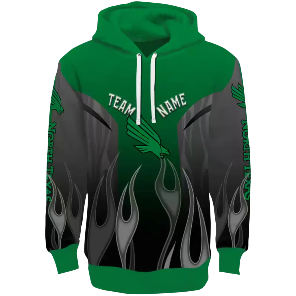 custom north texas mean green flame design green hoodie best selling custom north texas mean green flame design green hoodie best selling