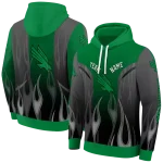 custom north texas mean green flame design green hoodie best selling