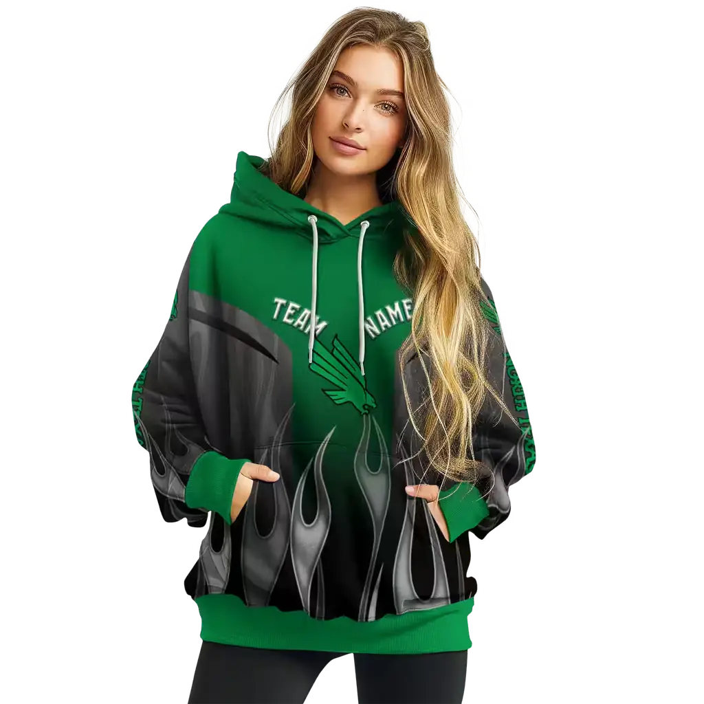 custom north texas mean green flame design green hoodie high quality custom north texas mean green flame design green hoodie high quality