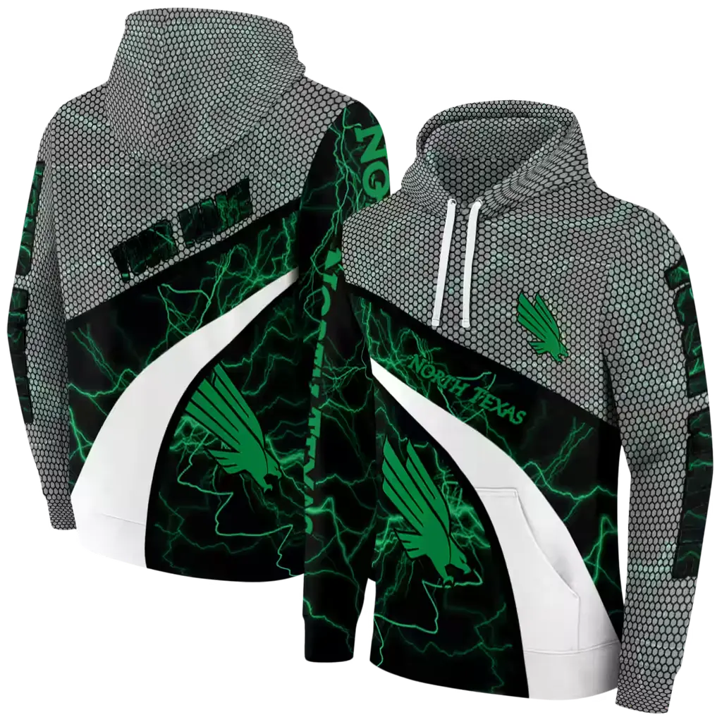 custom north texas mean green hexagonal mesh green black gray hoodie fashion forward custom north texas mean green hexagonal mesh green black gray hoodie fashion forward