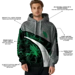 custom north texas mean green hexagonal mesh green black gray hoodie best selling