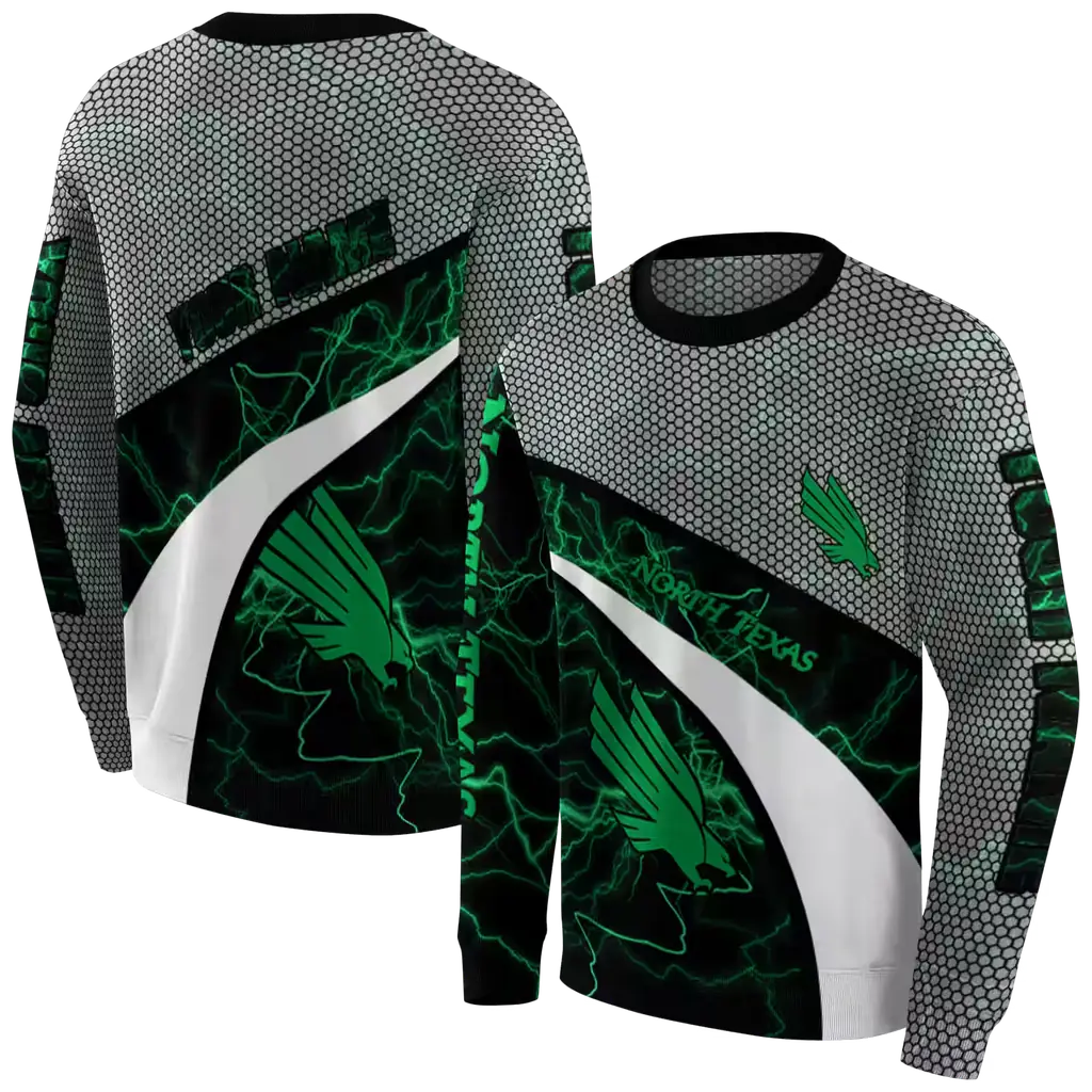 custom north texas mean green hexagonal mesh green black gray hoodie premium grade custom north texas mean green hexagonal mesh green black gray hoodie premium grade