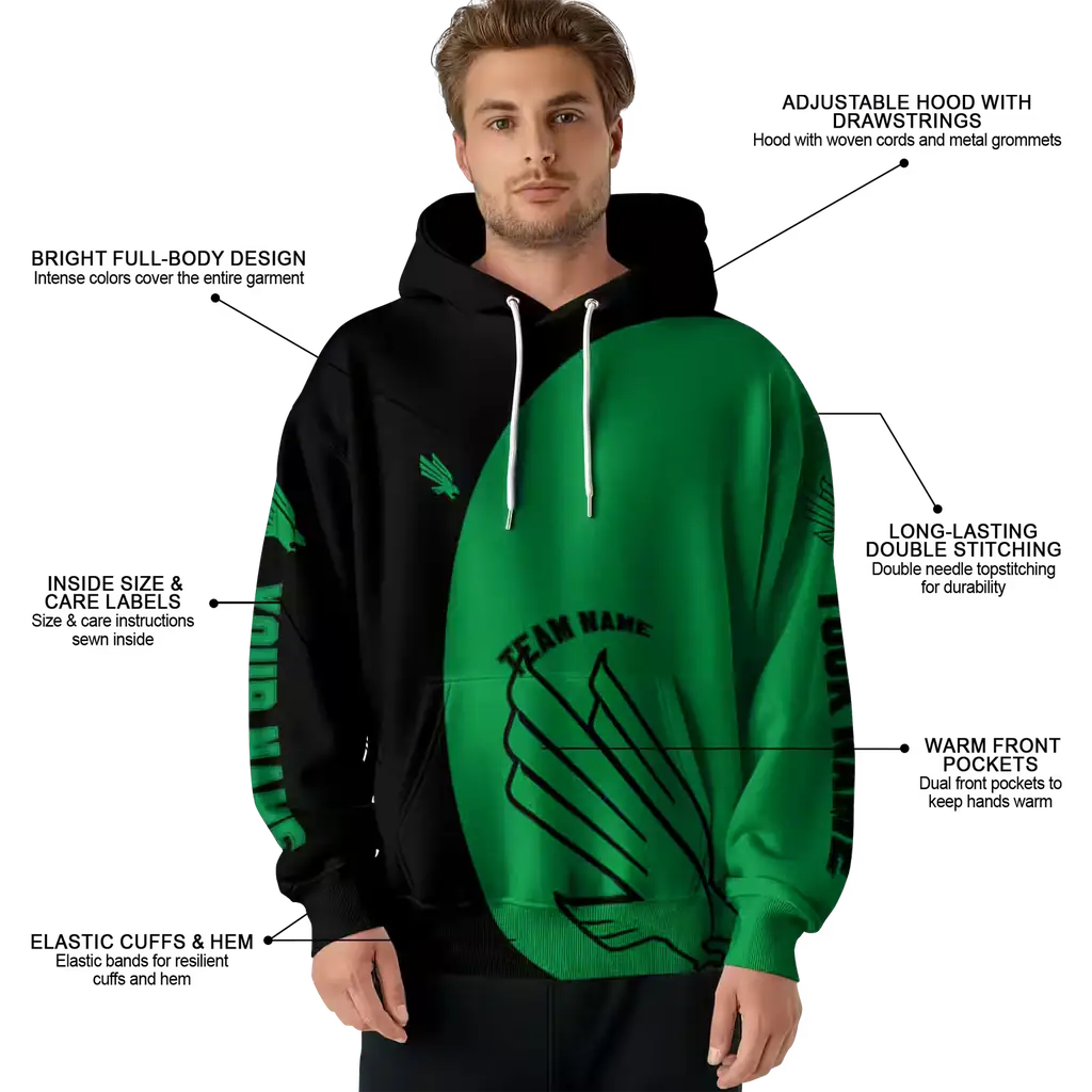 custom north texas mean green minimalist design green black hoodie latest model custom north texas mean green minimalist design green black hoodie latest model
