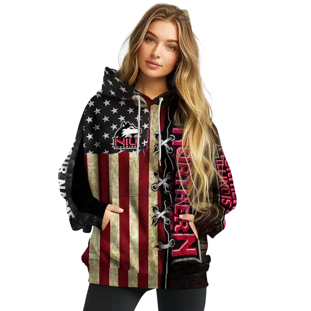 custom northern illinois huskies american pride hoodie high quality custom northern illinois huskies american pride hoodie high quality