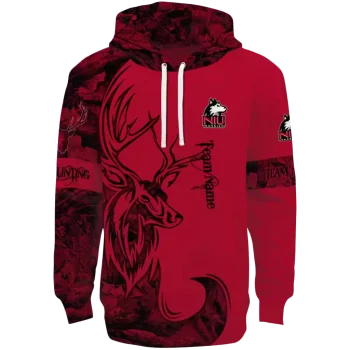 custom northern illinois huskies deer silhouette red hoodie best selling