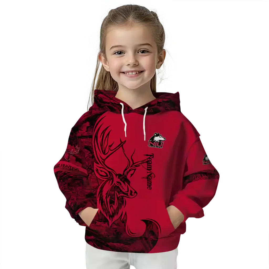 custom northern illinois huskies deer silhouette red hoodie top rated custom northern illinois huskies deer silhouette red hoodie top rated