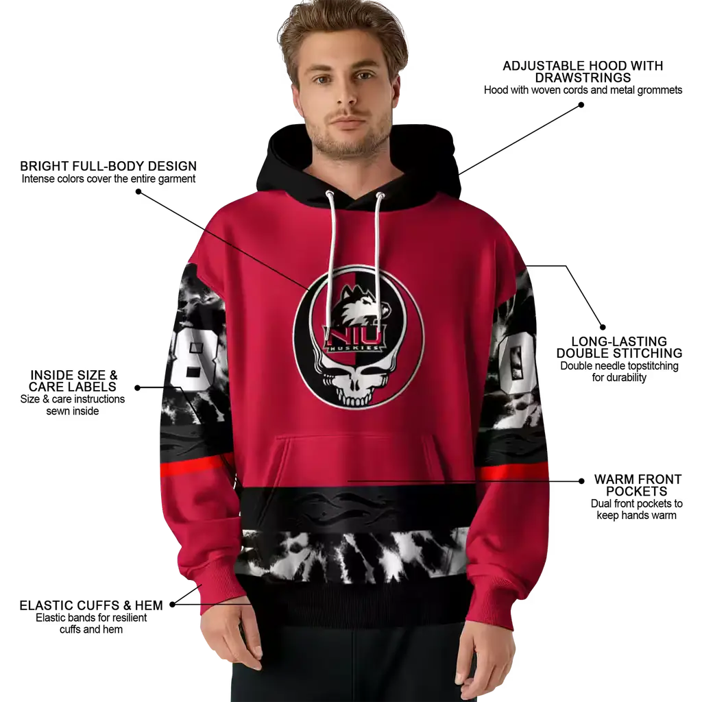 custom northern illinois huskies grateful vibes red hoodie latest model custom northern illinois huskies grateful vibes red hoodie latest model