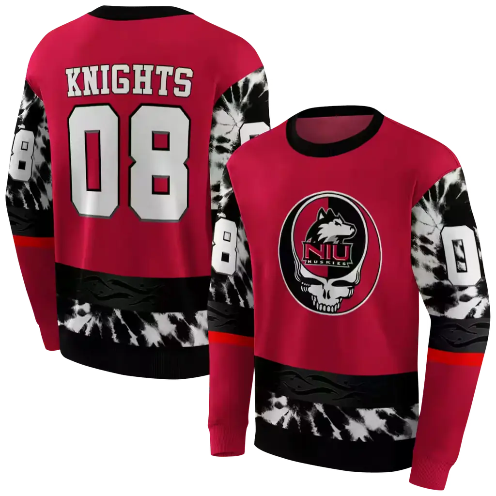 custom northern illinois huskies grateful vibes red hoodie premium grade custom northern illinois huskies grateful vibes red hoodie premium grade