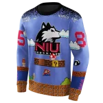 custom northern illinois huskies mario blue black hoodie best selling