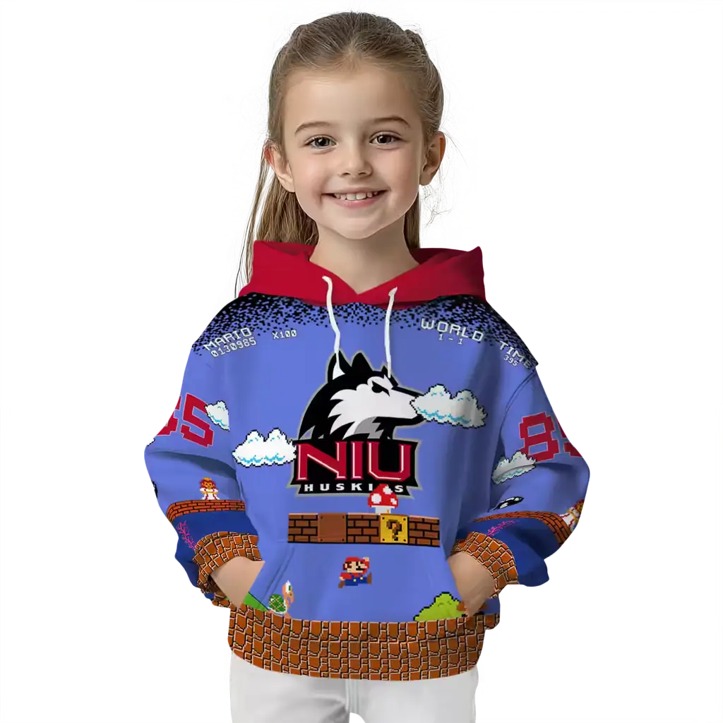 custom northern illinois huskies mario blue black hoodie top rated custom northern illinois huskies mario blue black hoodie top rated