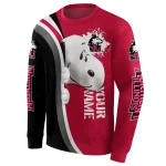 custom northern illinois huskies peeking snoopy red hoodie best selling