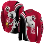 custom northern illinois huskies peeking snoopy red hoodie best selling