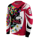 custom northern illinois huskies puzzle pieces red hoodie best selling