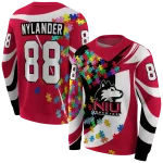 custom northern illinois huskies puzzle pieces red hoodie best selling