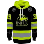 custom northern illinois huskies safety motif black neon green hoodie best selling