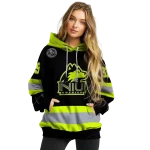 custom northern illinois huskies safety motif black neon green hoodie best selling
