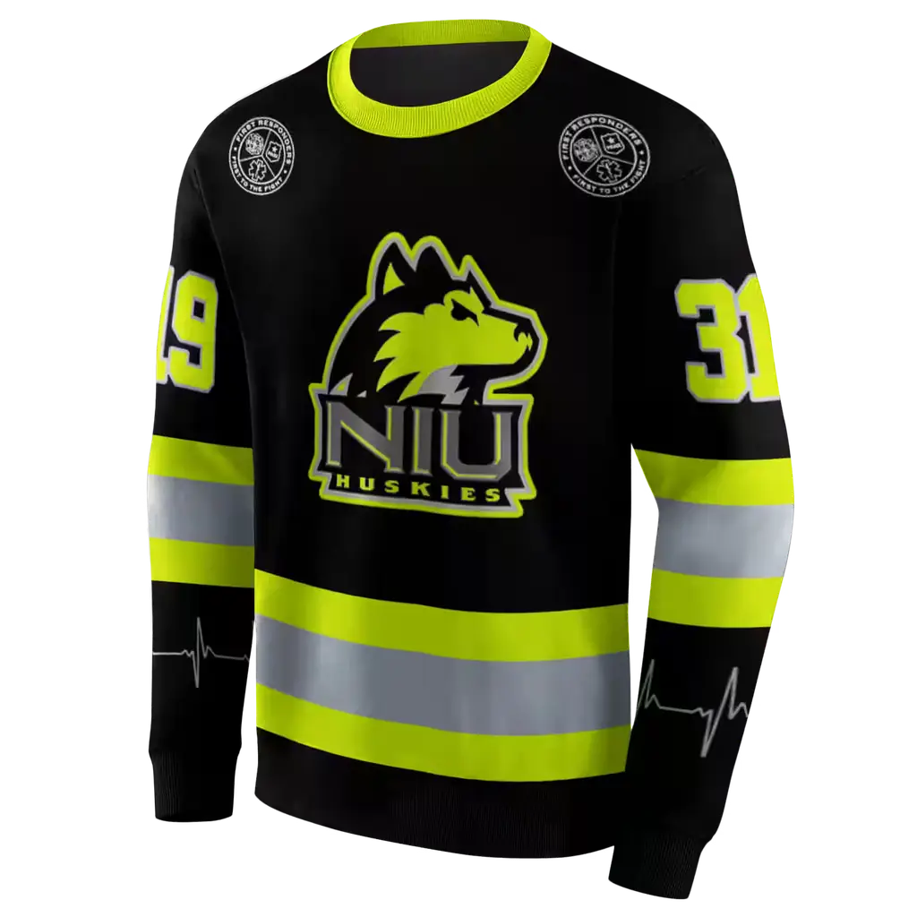 custom northern illinois huskies safety motif black neon green hoodie new arrival custom northern illinois huskies safety motif black neon green hoodie new arrival