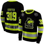 custom northern illinois huskies safety motif black neon green hoodie best selling