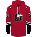 custom northern illinois huskies striped sleeves red hoodie best selling