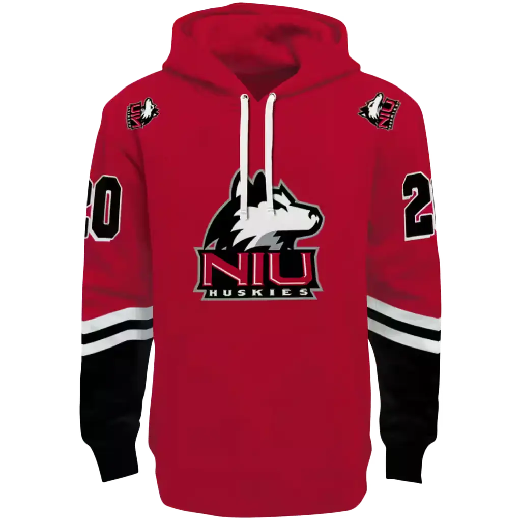 custom northern illinois huskies striped sleeves red hoodie best selling custom northern illinois huskies striped sleeves red hoodie best selling