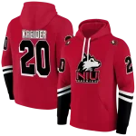 custom northern illinois huskies striped sleeves red hoodie best selling