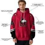 custom northern illinois huskies striped sleeves red hoodie best selling