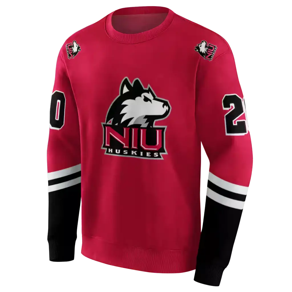 custom northern illinois huskies striped sleeves red hoodie new arrival custom northern illinois huskies striped sleeves red hoodie new arrival