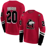 custom northern illinois huskies striped sleeves red hoodie best selling