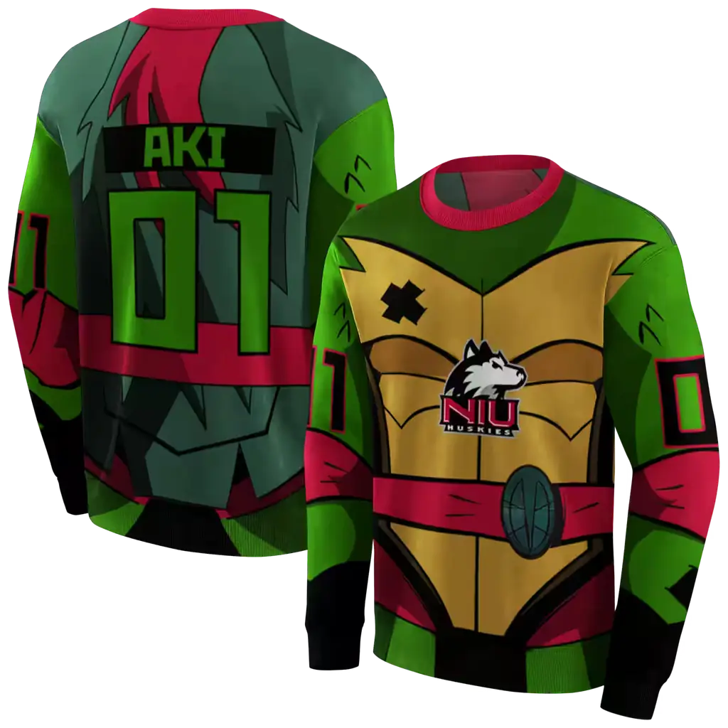 custom northern illinois huskies superhero armor red green hoodie premium grade custom northern illinois huskies superhero armor red green hoodie premium grade