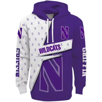 custom northwestern wildcats abstract shape purple hoodie best selling