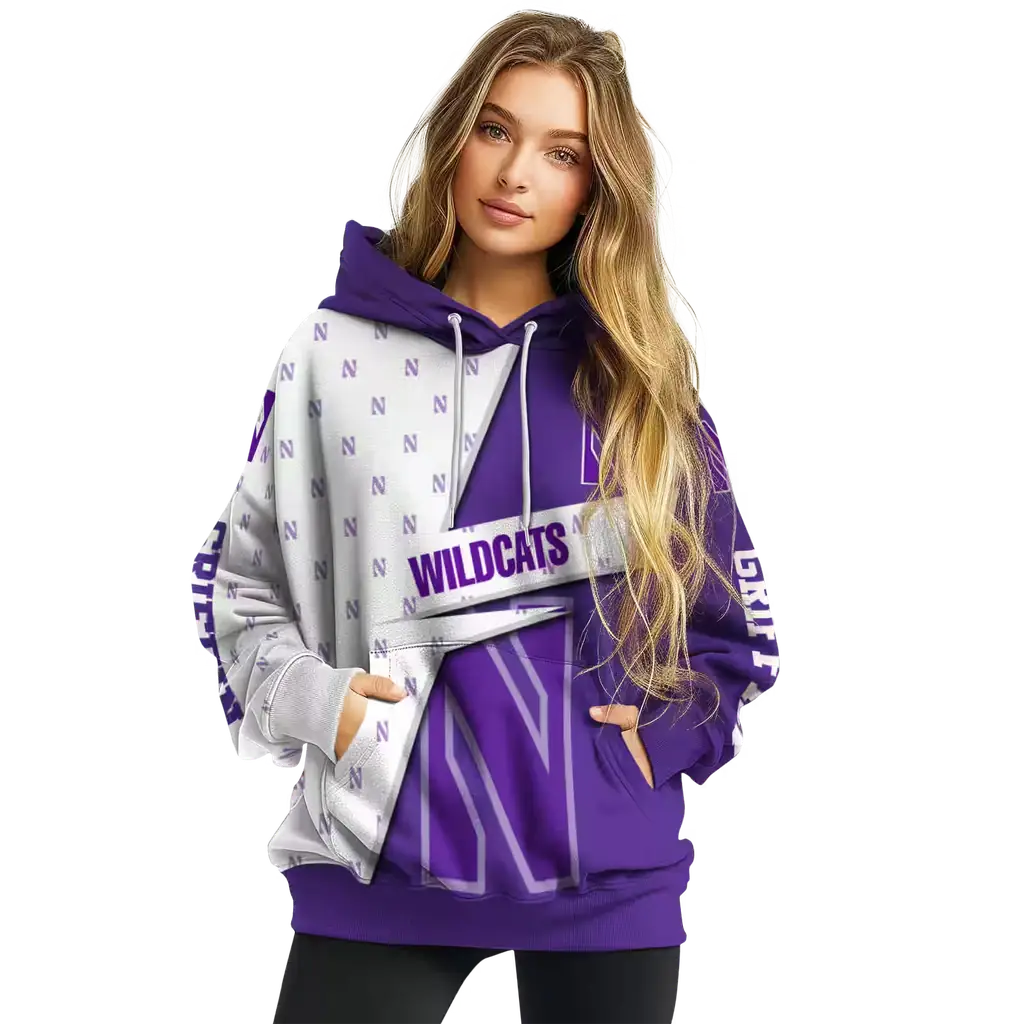 custom northwestern wildcats abstract shape purple hoodie high quality custom northwestern wildcats abstract shape purple hoodie high quality