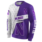 custom northwestern wildcats abstract shape purple hoodie best selling