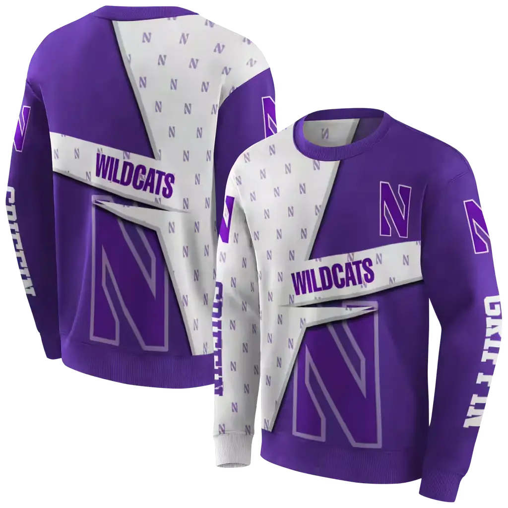 custom northwestern wildcats abstract shape purple hoodie premium grade custom northwestern wildcats abstract shape purple hoodie premium grade