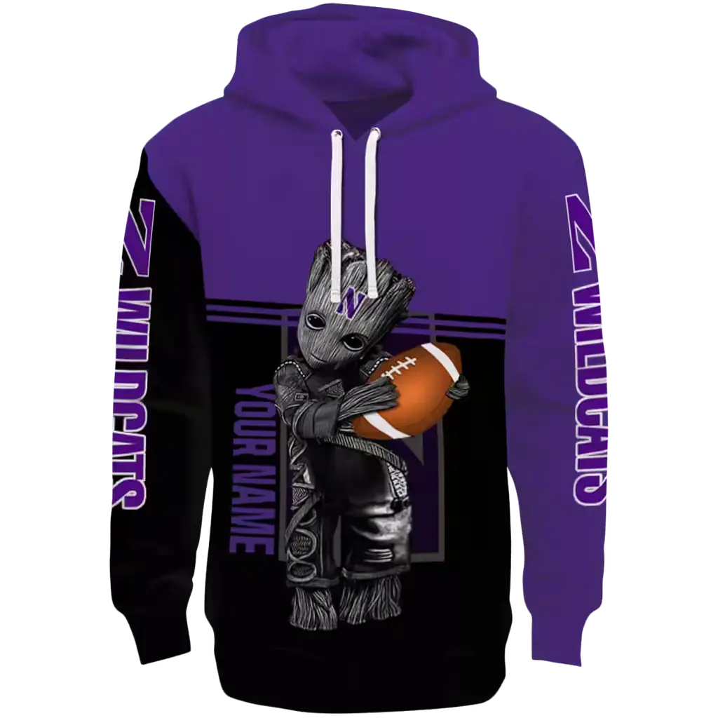custom northwestern wildcats baby groot purple black hoodie best selling custom northwestern wildcats baby groot purple black hoodie best selling