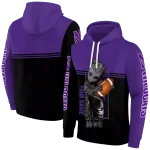custom northwestern wildcats baby groot purple black hoodie best selling