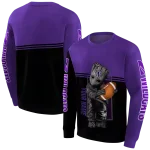 custom northwestern wildcats baby groot purple black hoodie best selling