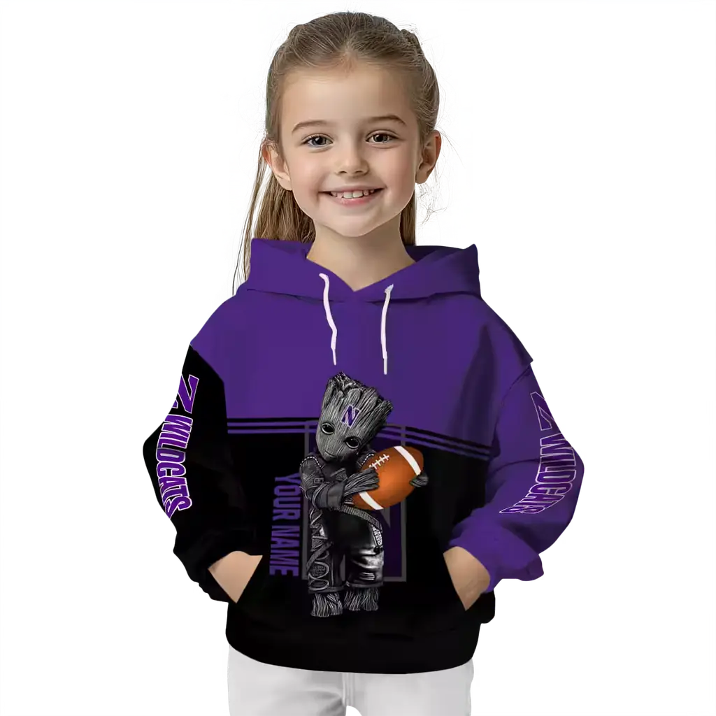 custom northwestern wildcats baby groot purple black hoodie top rated custom northwestern wildcats baby groot purple black hoodie top rated